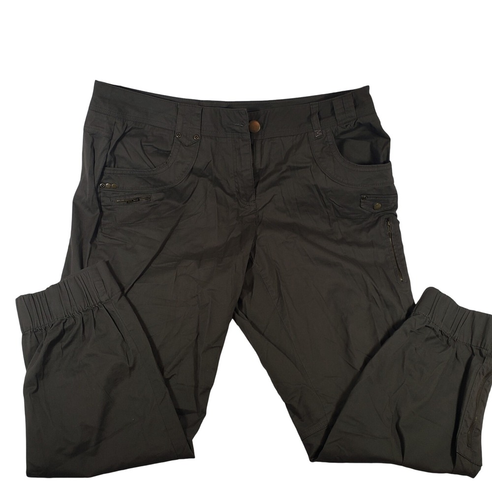 Avenue Utility Jogger Pants Men 18 Olive Green Cargo Multi-Pocket Cotton Spandex